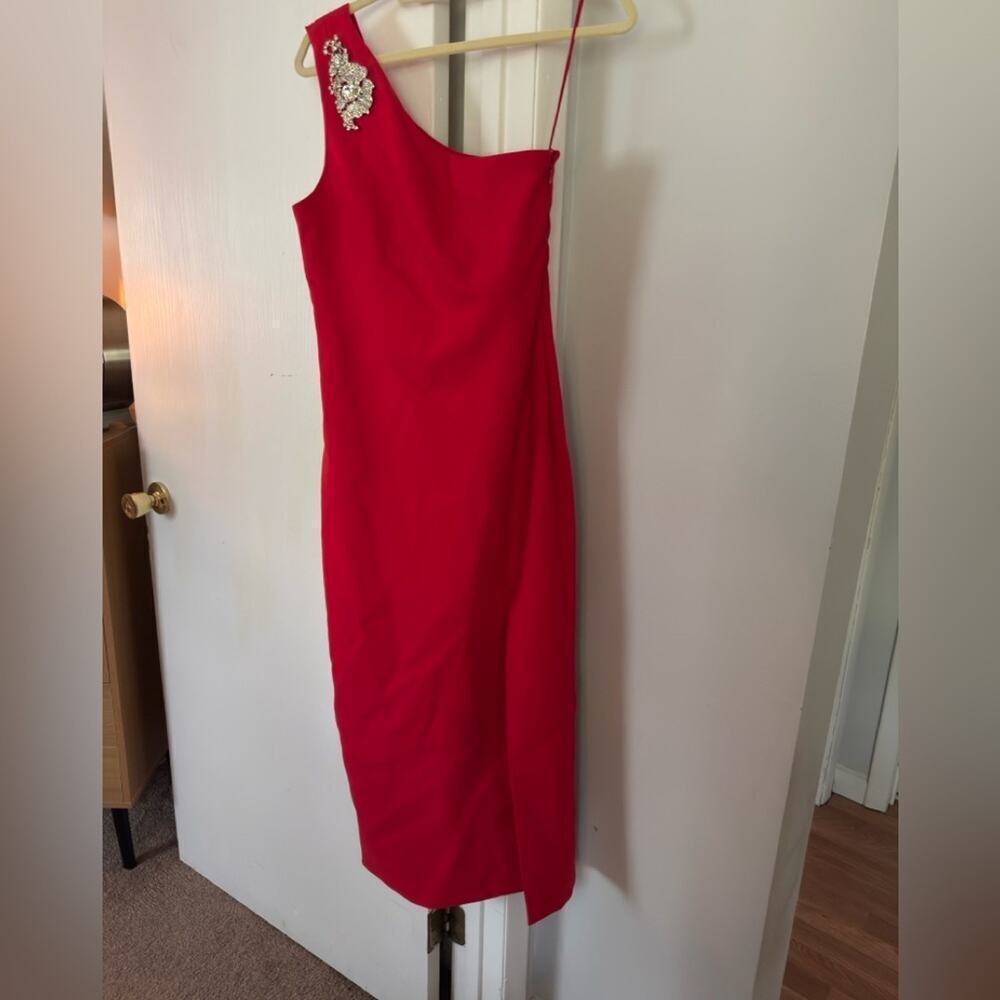 Cinq a Sept Enya Midi Dress in Scarlet - Picture 4 of 6